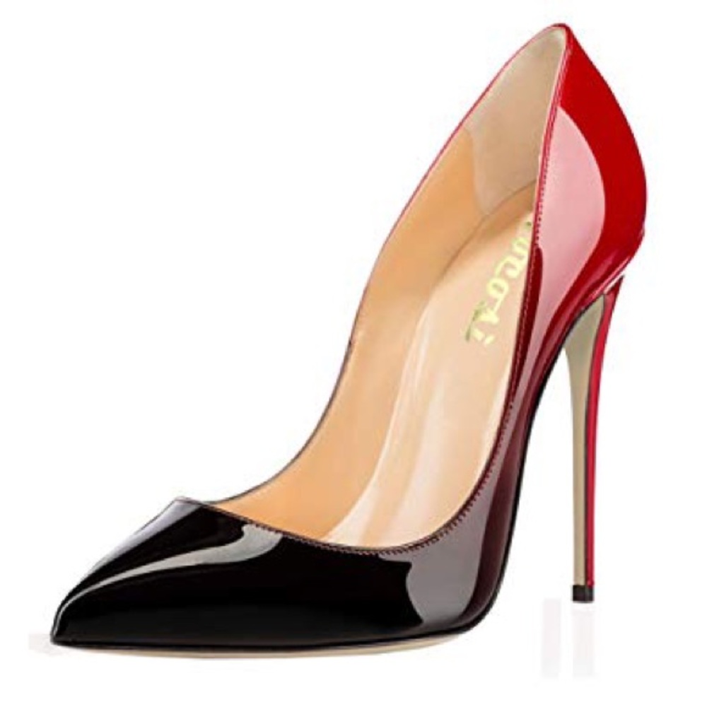 Black to Red Ombré Stiletto Heels